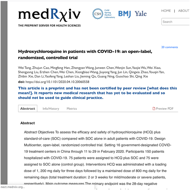 Hydroxychloroquine in Patients